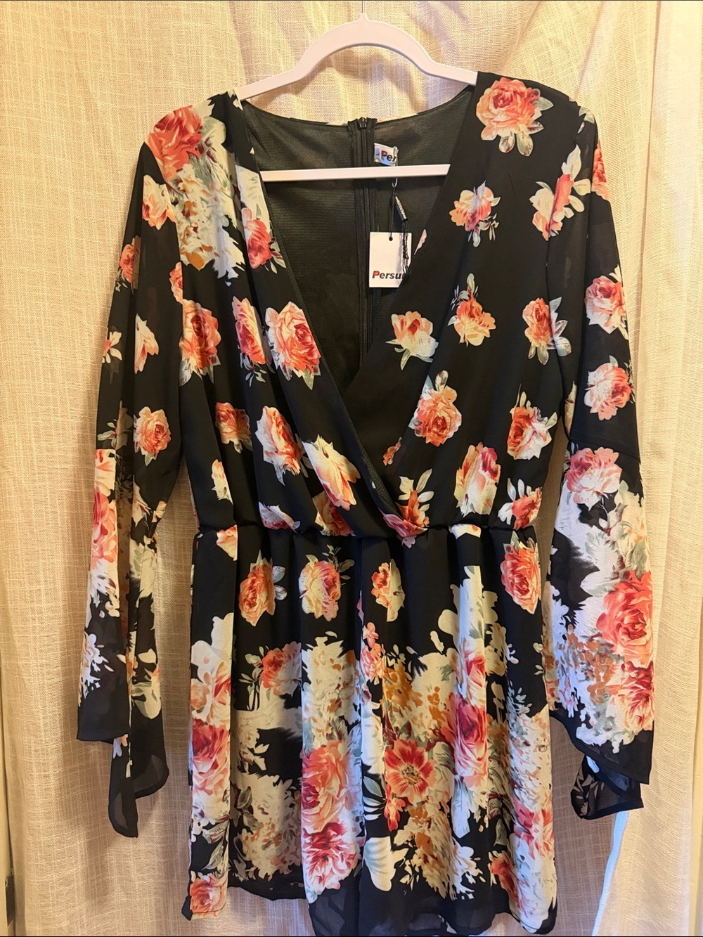 Persun Black Floral Shorts Jumper.
